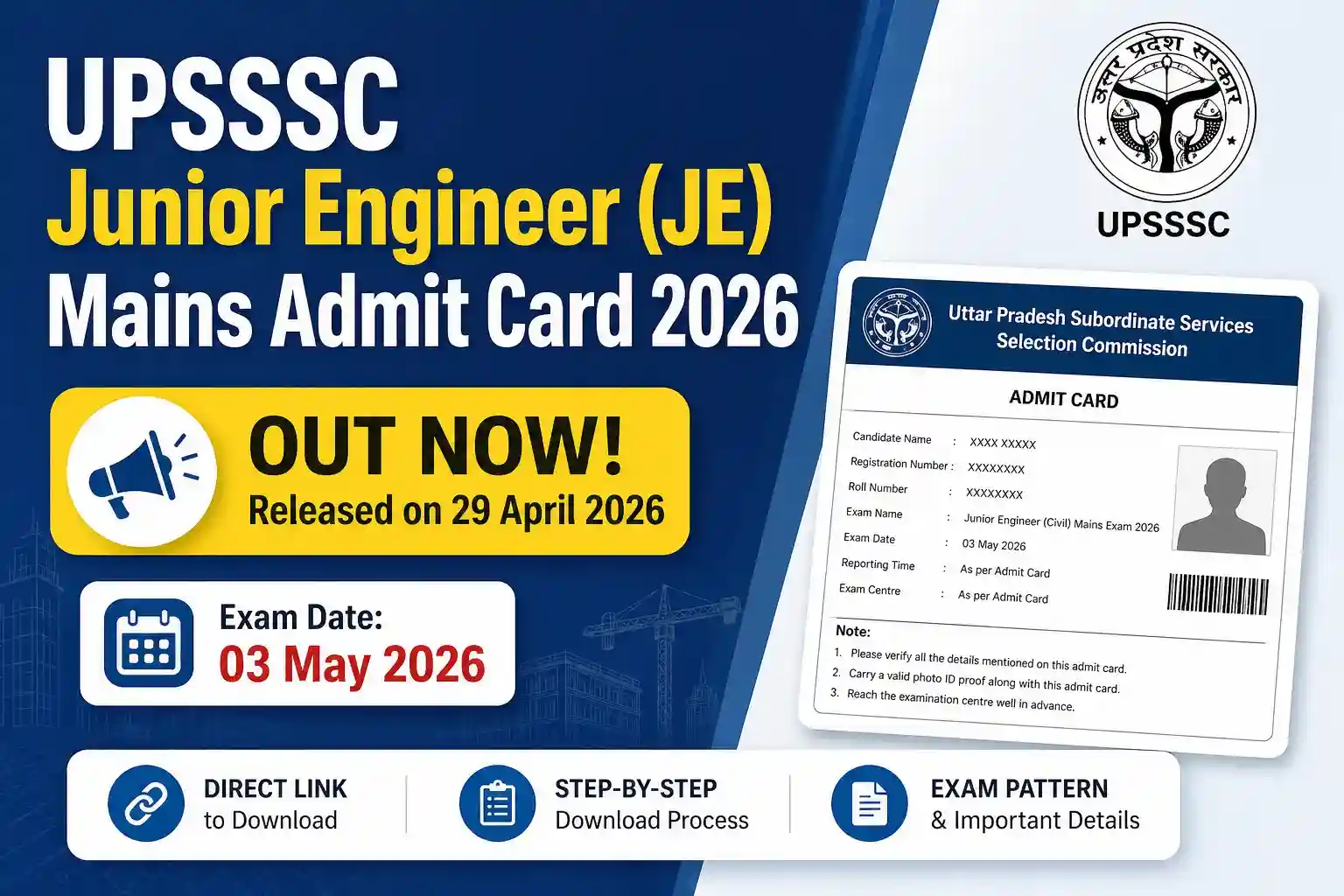 UPSSSC JE Mains Admit Card 2026