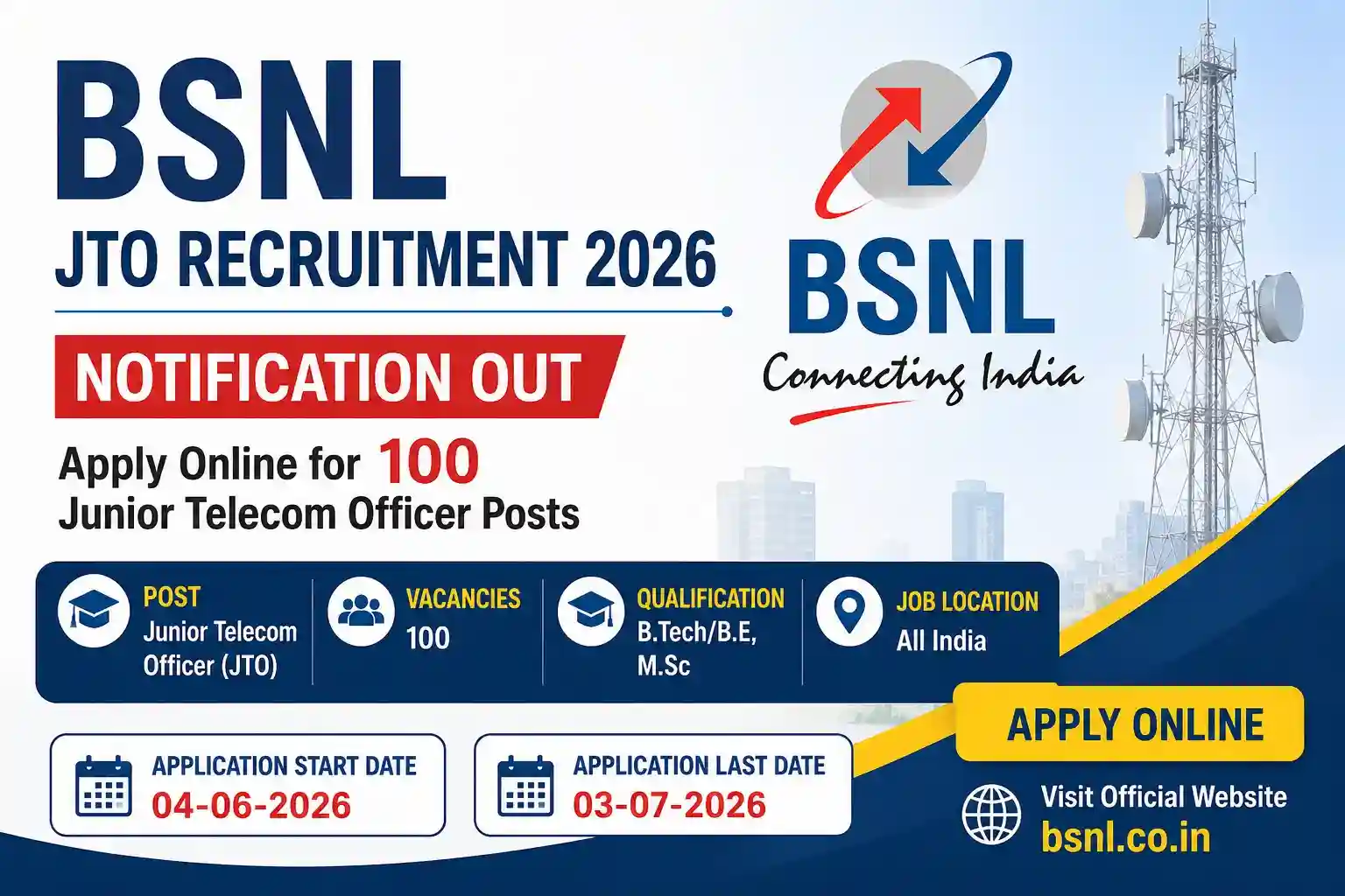 BSNL JTO Recruitment 2026