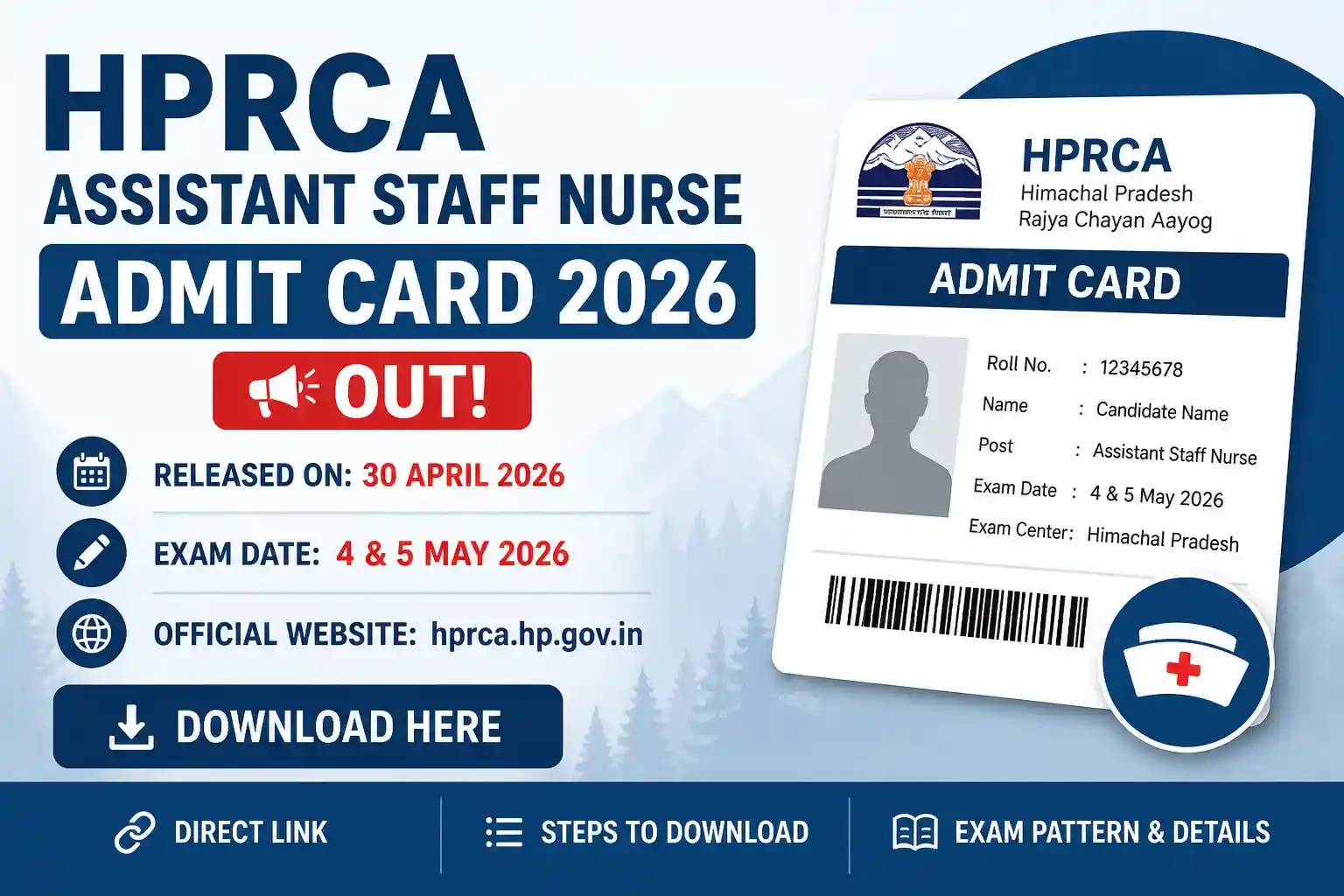 HPRCA Assistant Staff Nurse Admit Card 2026