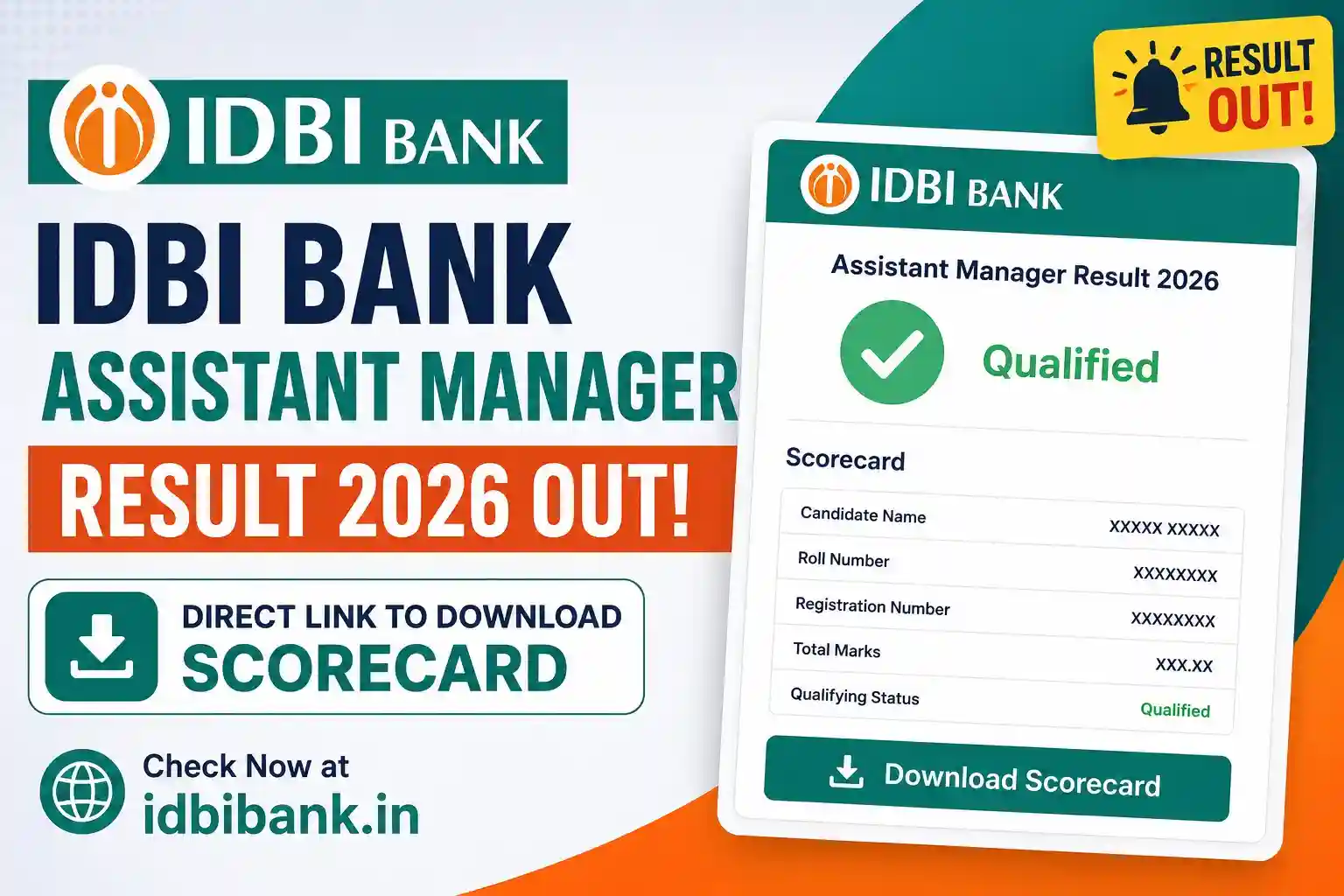 IDBI Bank Assistant Manager Result 2026