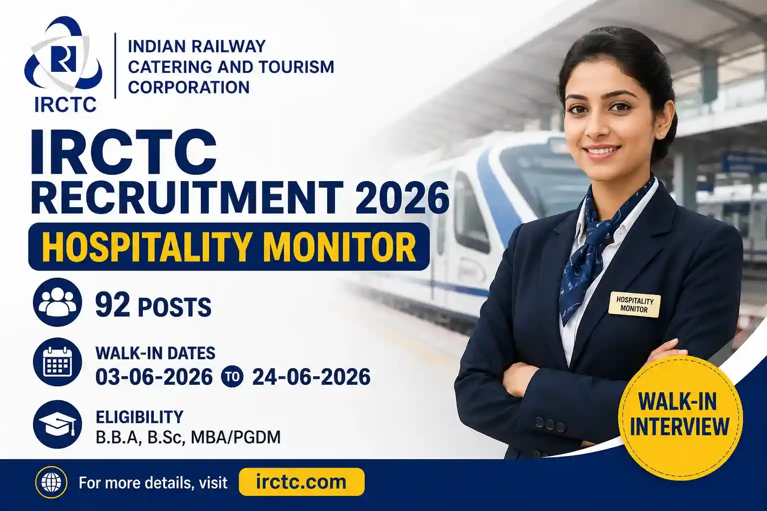 IRCTC Hospitality Monitor Recruitment 2026