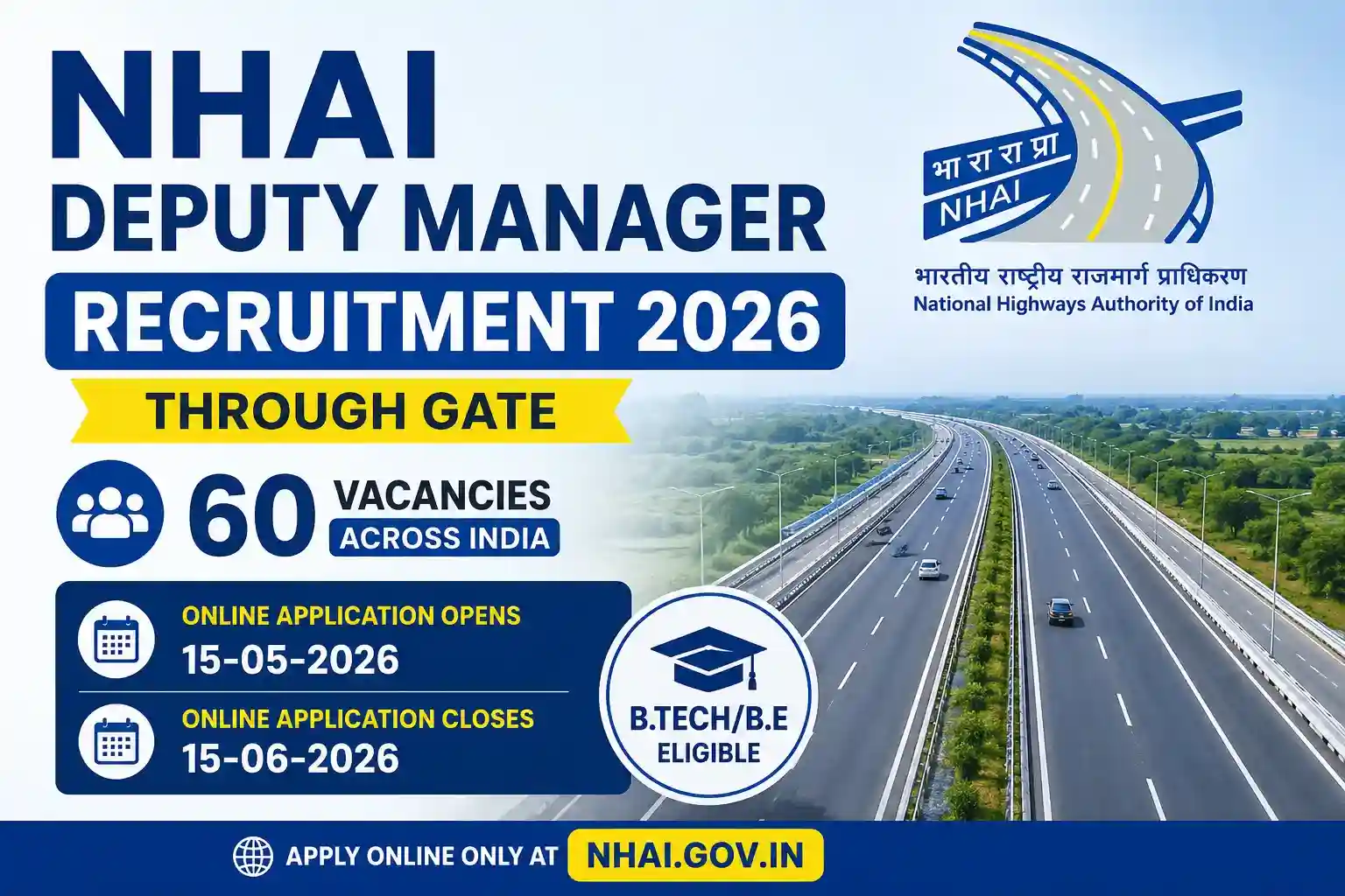 NHAI Deputy Manager Recruitment 2026