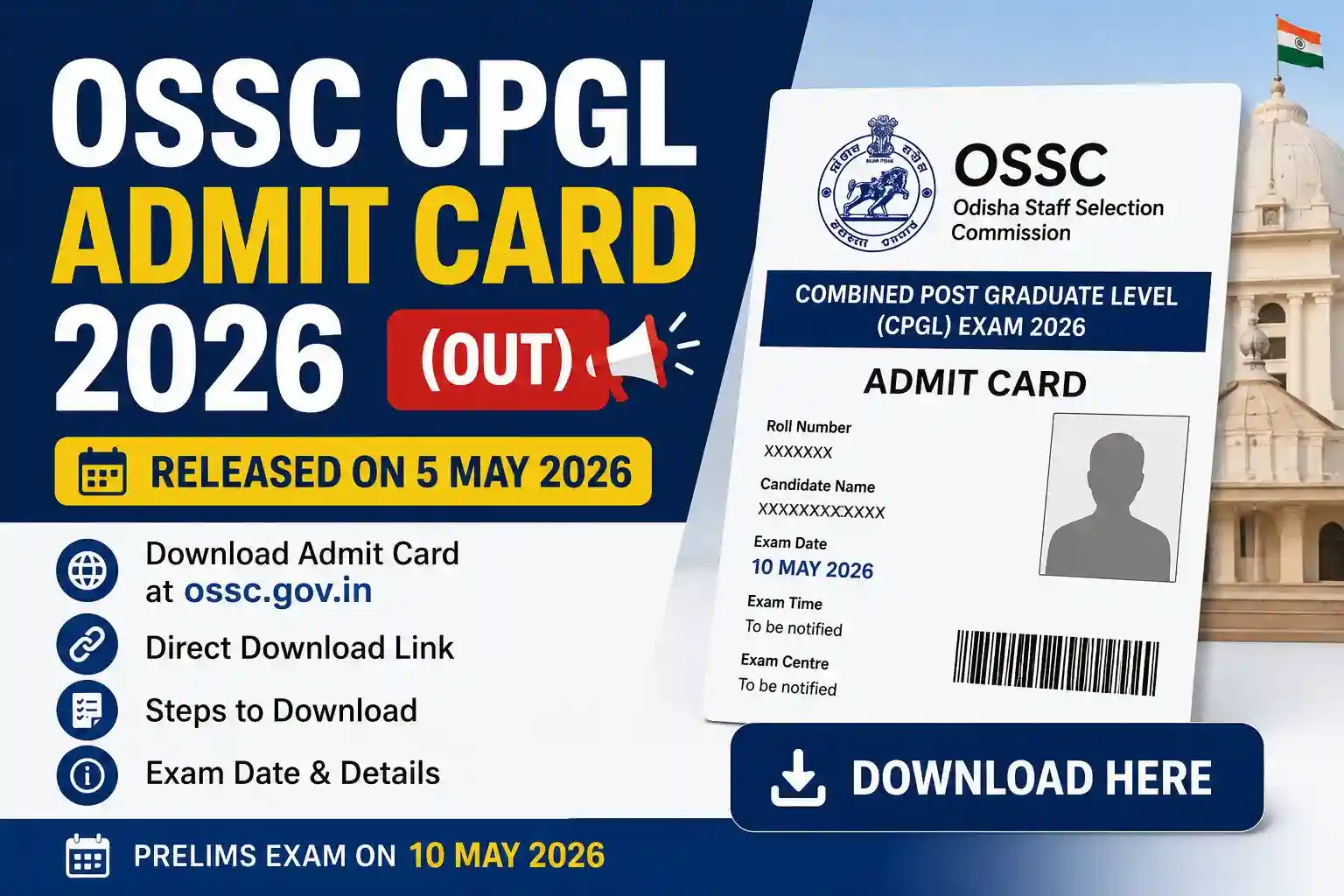OSSC CPGL Admit Card 2026