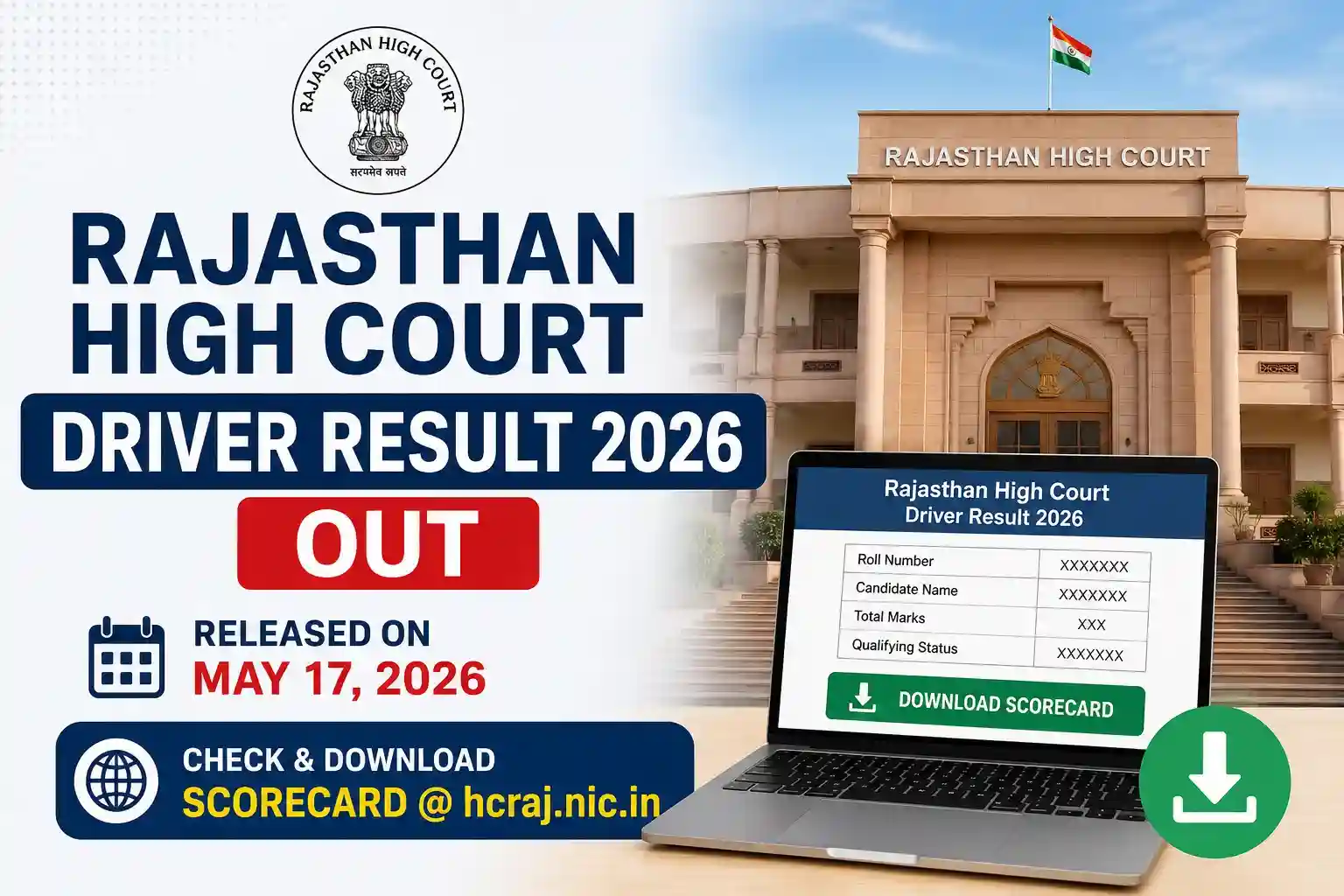 Rajasthan High Court Driver Result 2026