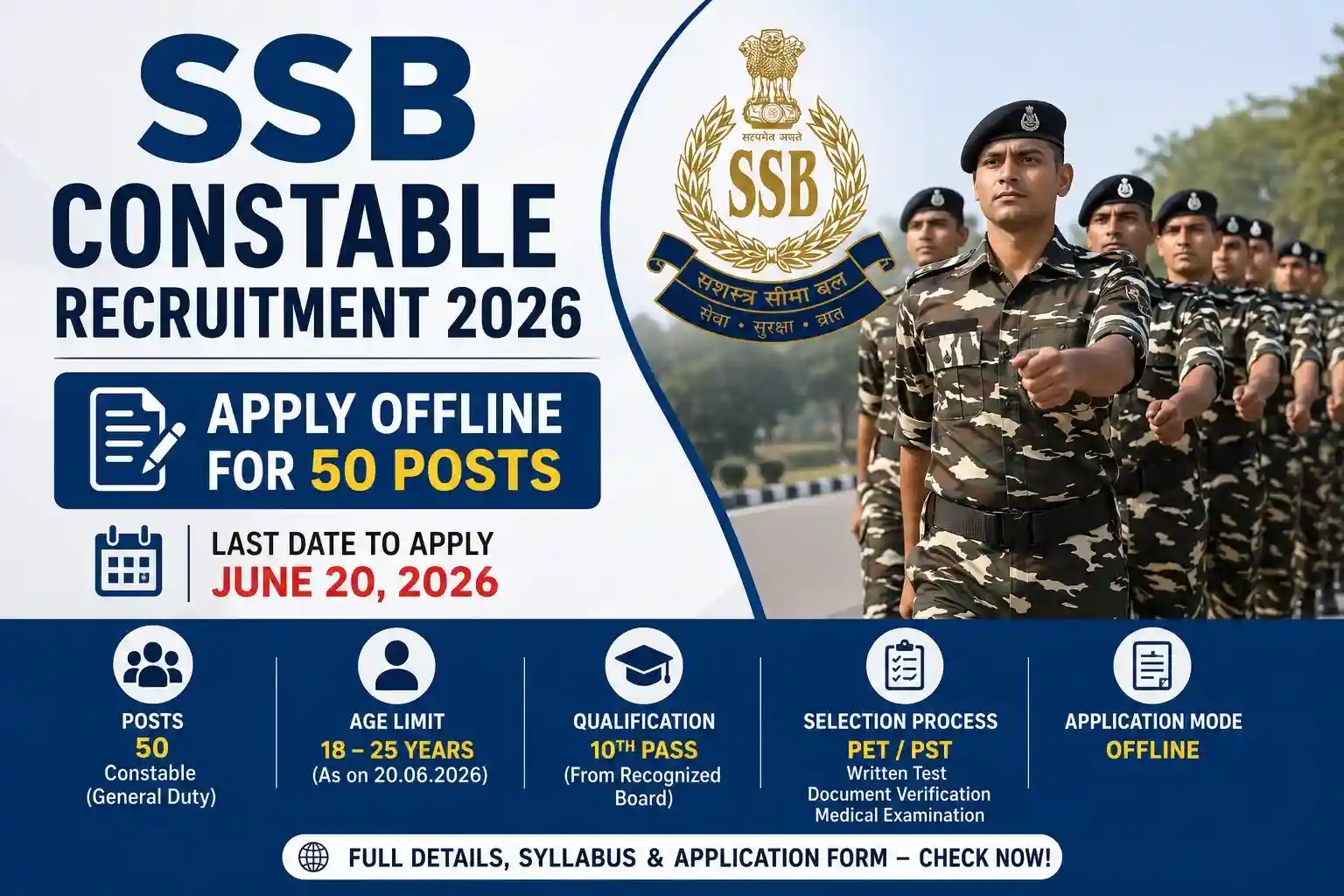 SSB Constable Recruitment 2026