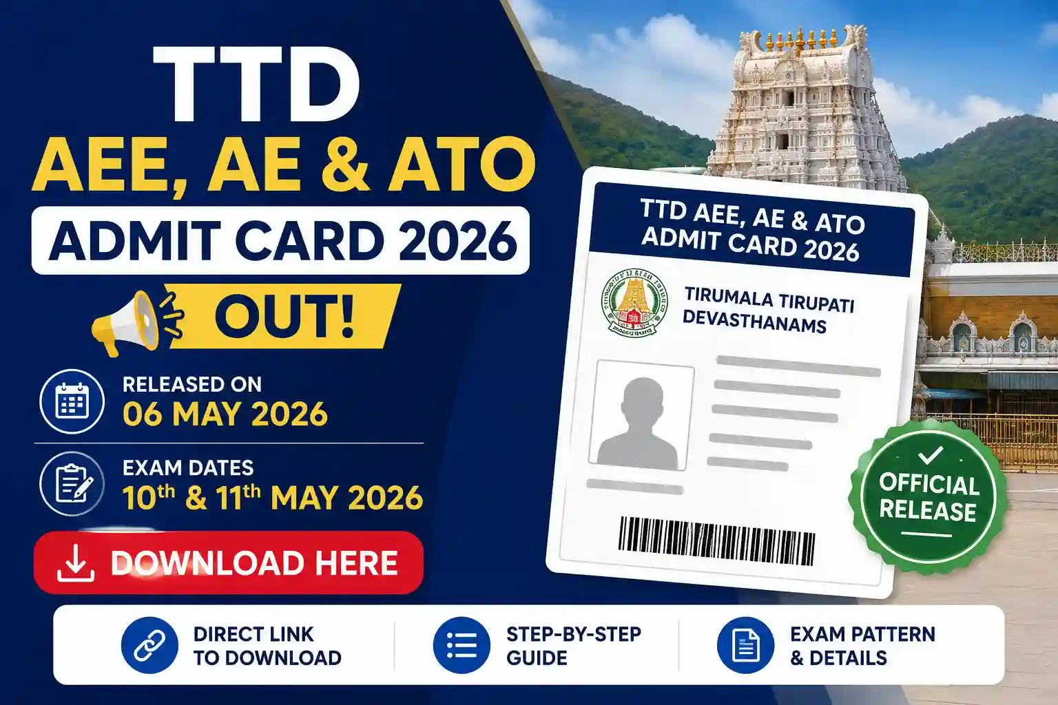 TTD AEE AE ATO Admit Card 2026