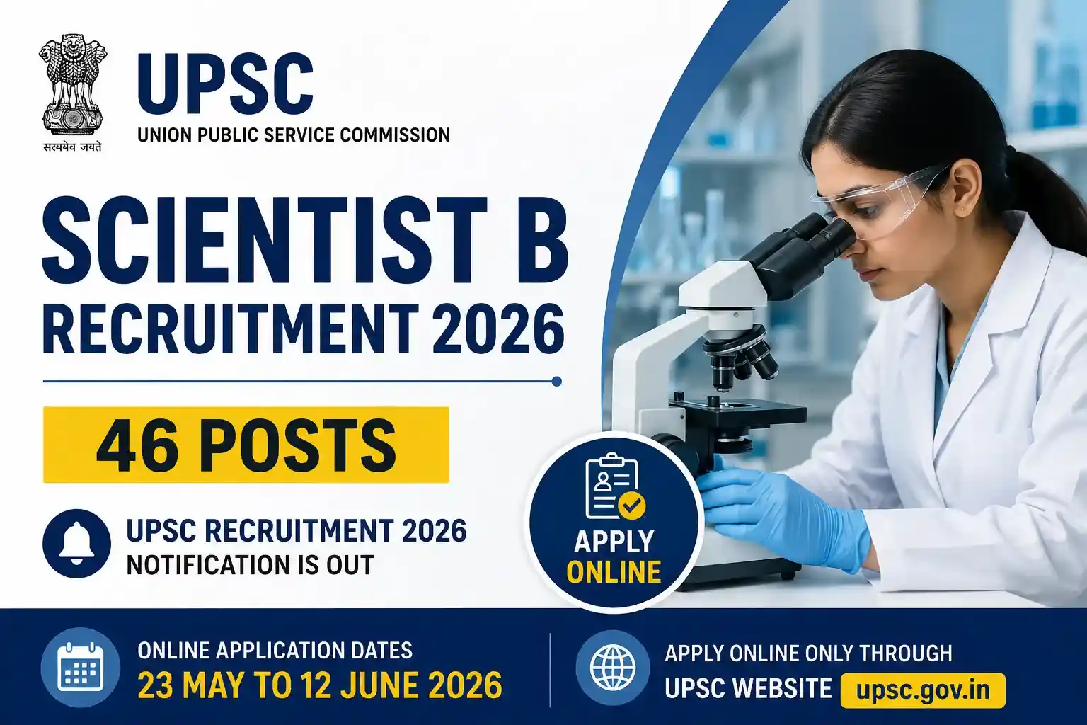 UPSC Scientist B Recruitment 2026