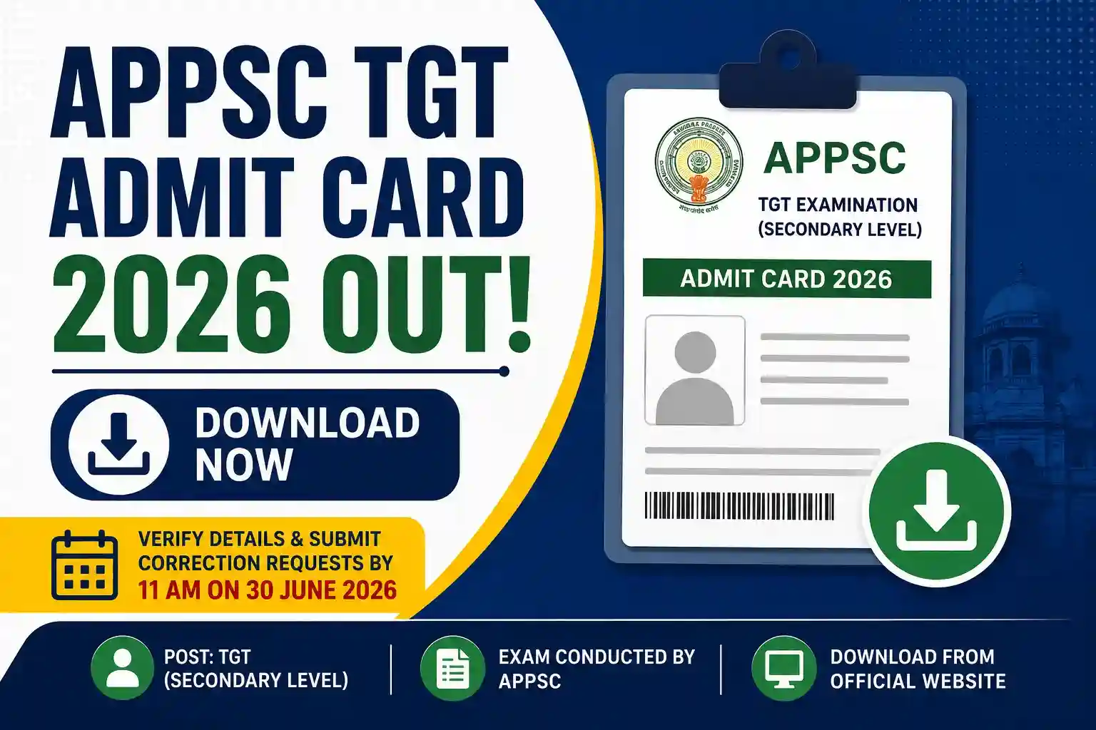 APPSC TGT Admit Card 2026