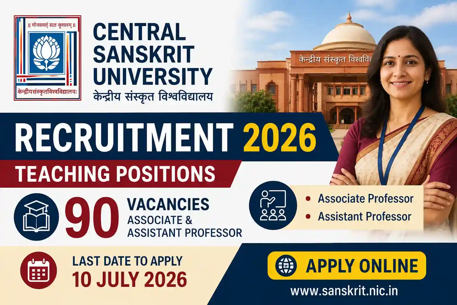 Central Sanskrit University Recruitment 2026