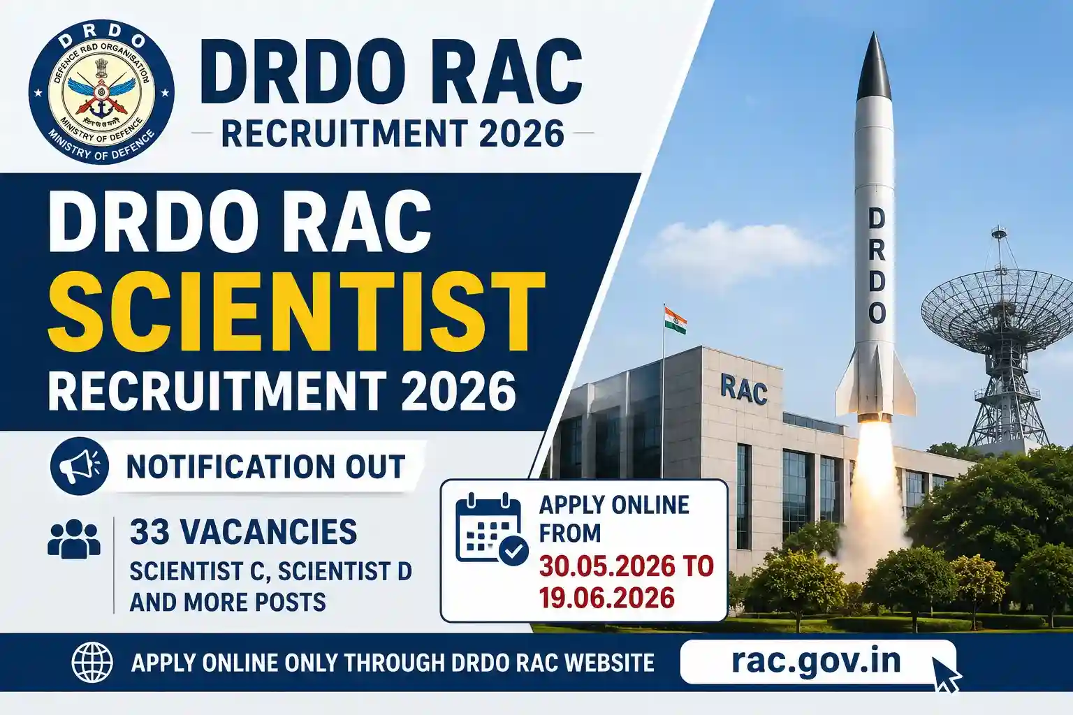 DRDO RAC Scientist Recruitment 2026