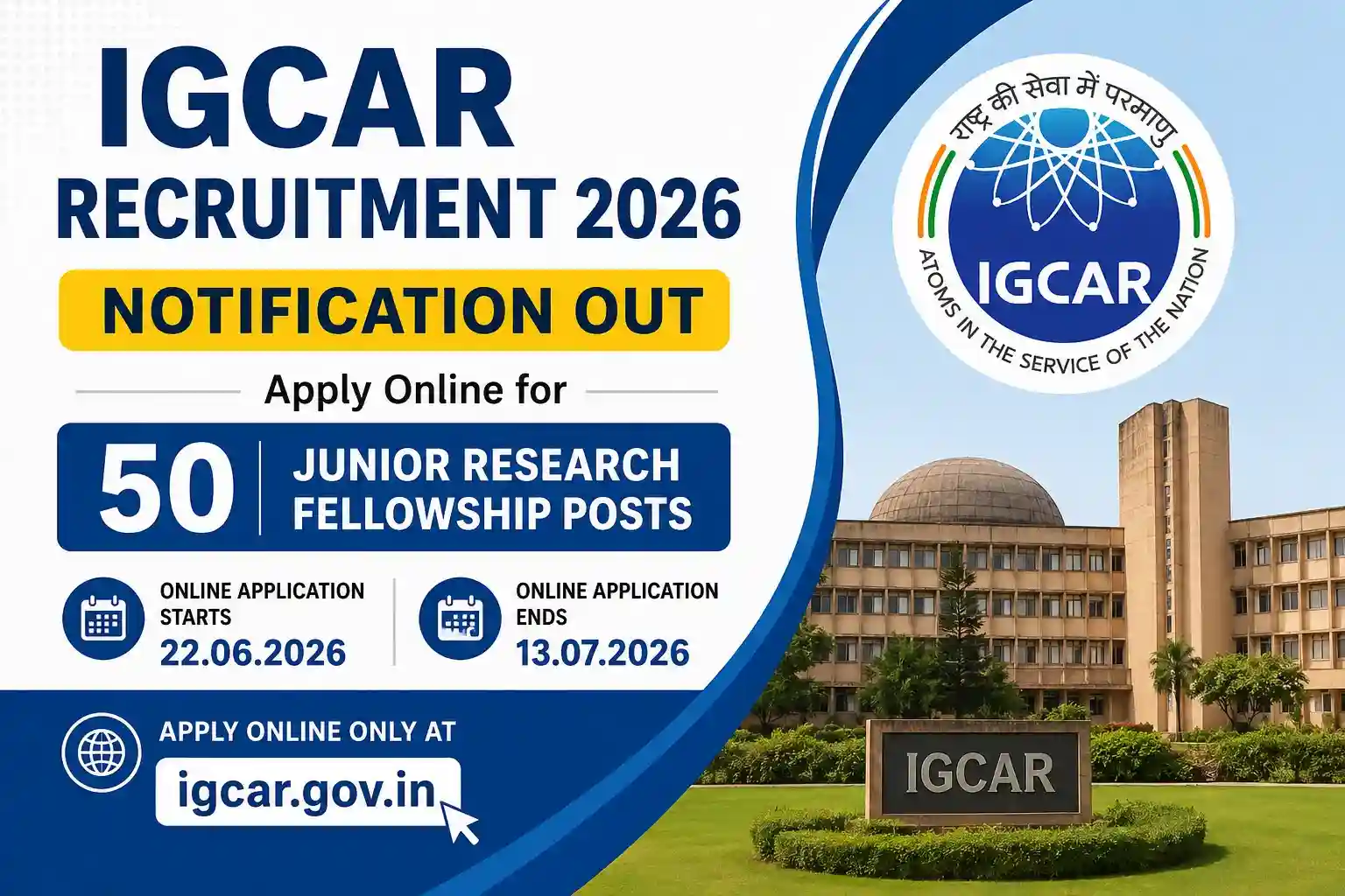 IGCAR JRF Recruitment 2026