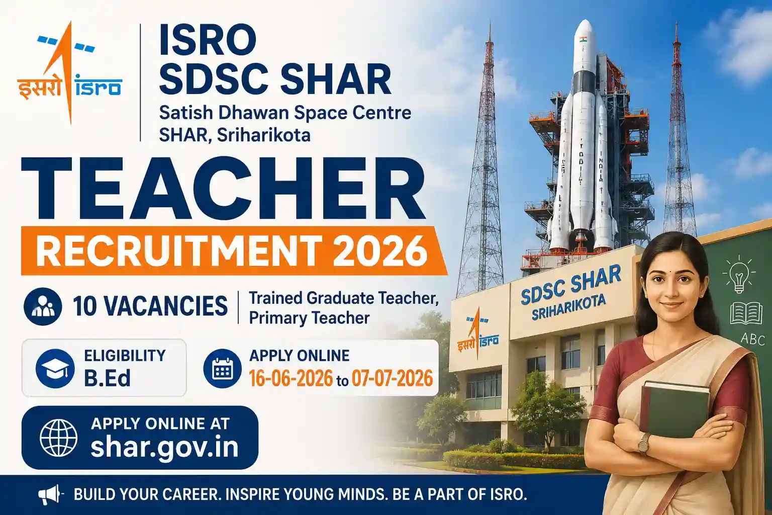 ISRO SDSC SHAR Teacher Recruitment 2026