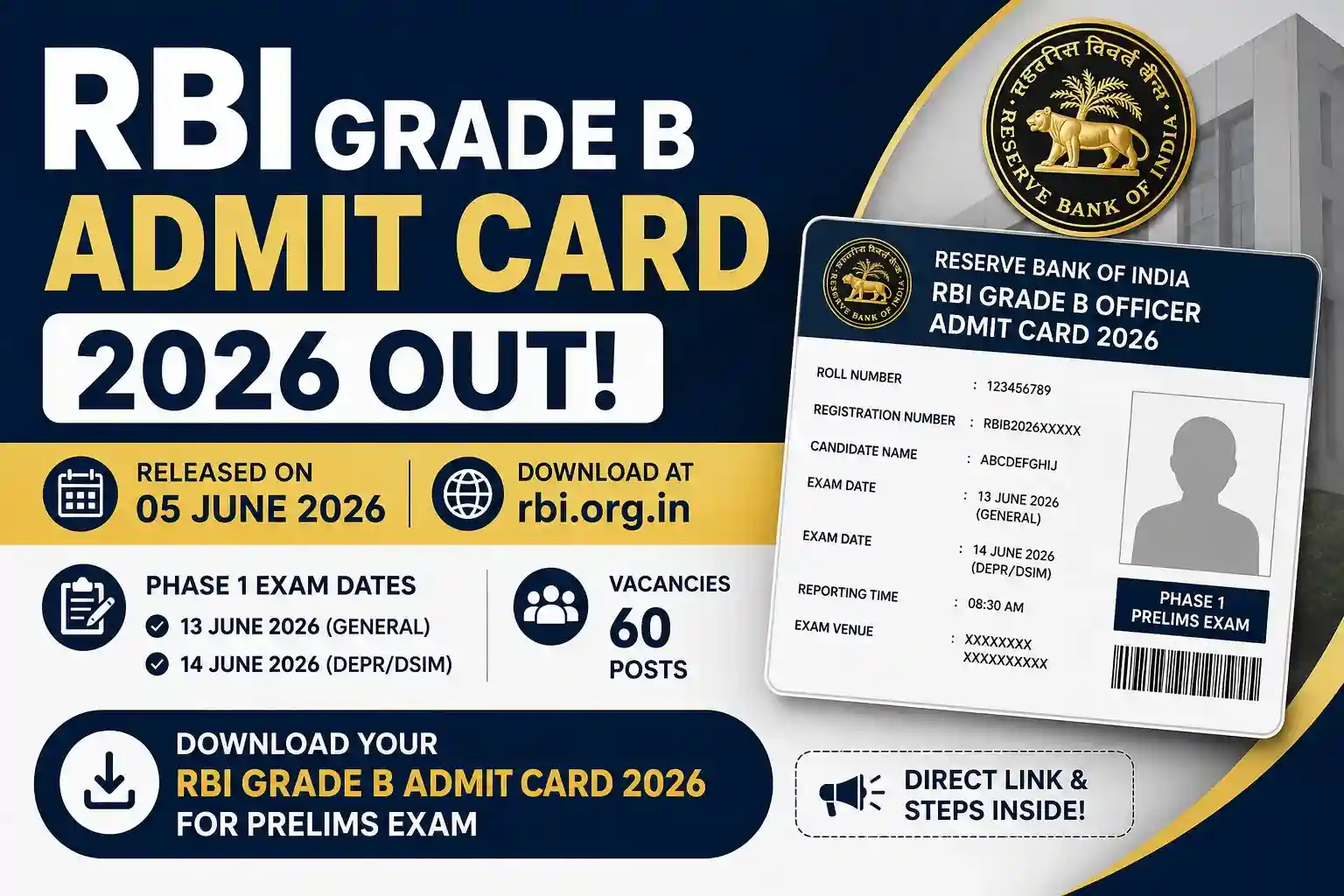 RBI Grade B Admit Card 2026