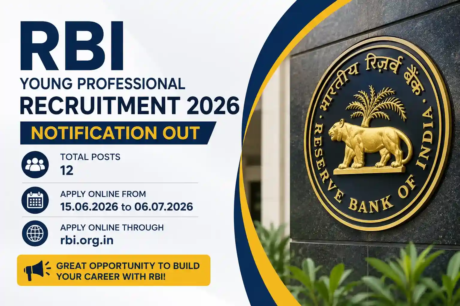 RBI Young Professional Recruitment 2026