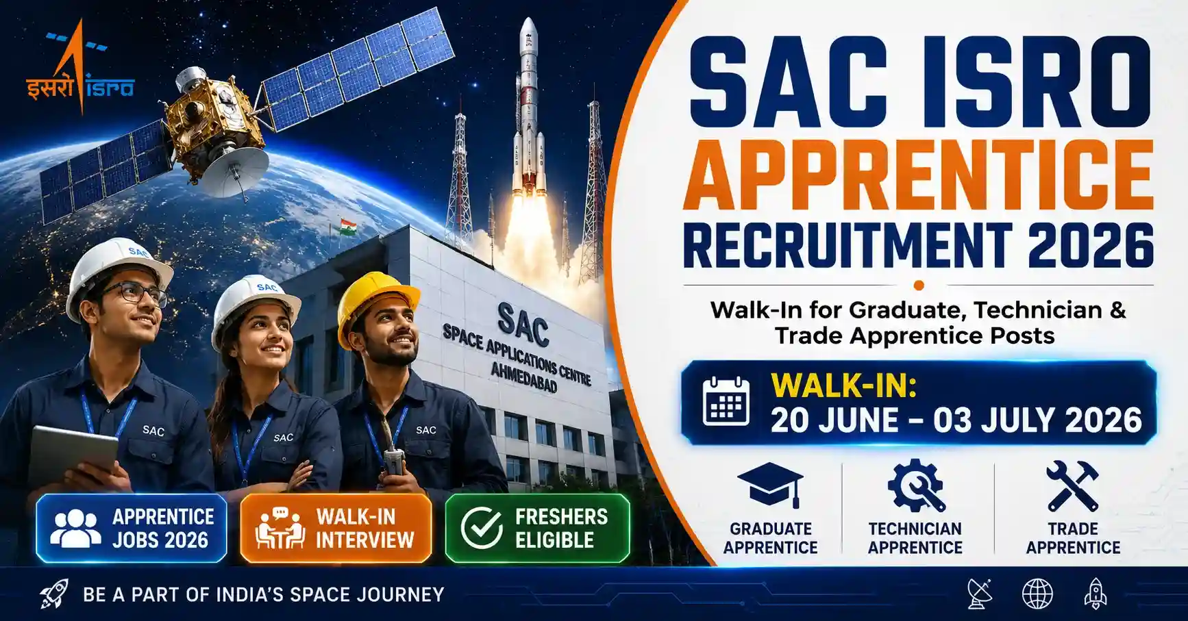 SAC ISRO Apprentice Recruitment 2026