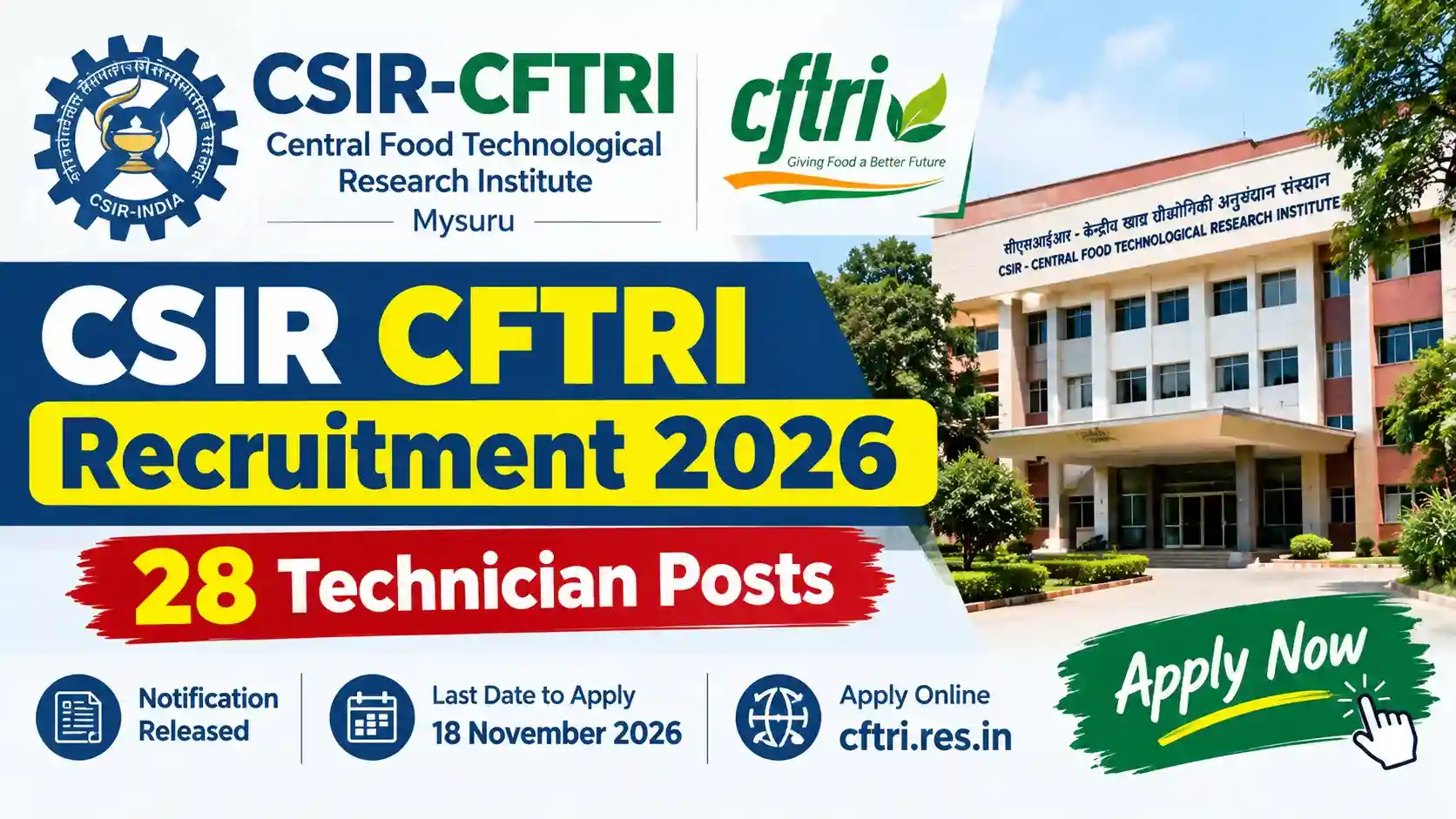 CSIR CFTRI Technician Recruitment 2026